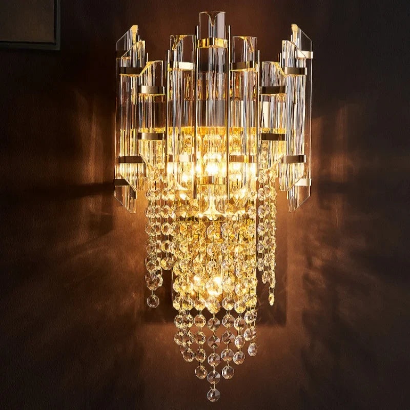 Afralia™ Crystal Wall Lamp - Luxury Living Room Bedroom Light