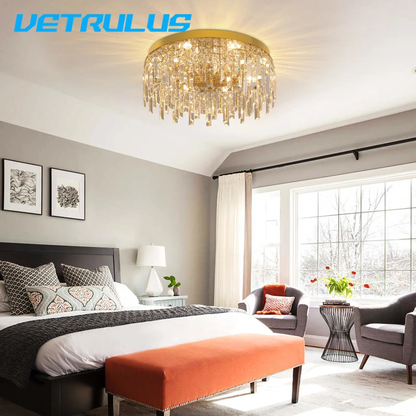 Afralia™ Crystal Ceiling Chandelier: Modern LED Round Pendant Lamp for Luxury Home Decor