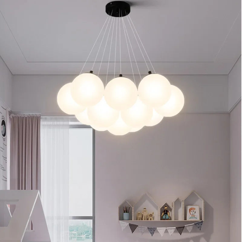 Afralia™ Nordic Glass Ball LED Pendant Lights for Home Decor Chandelier