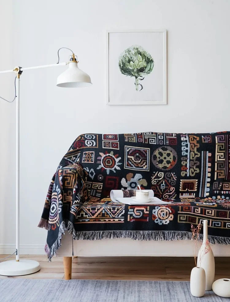 Afralia™ Bohemian Jacquard Throw Blanket - Double Sided Sofa Cover & Multifunctional Bedspread - Picnic Mat & Rug - XT99
