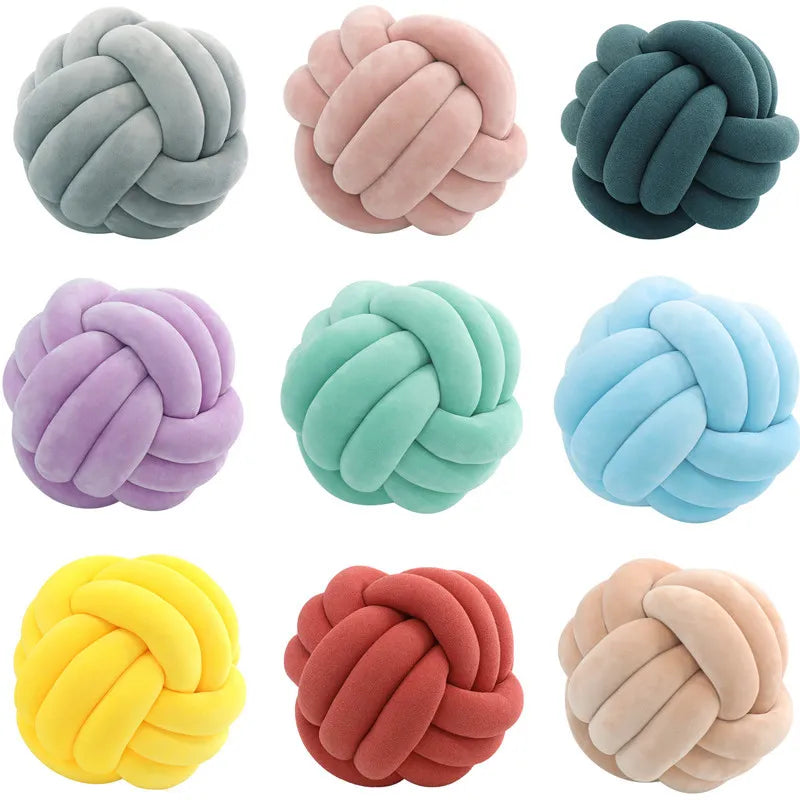 Afralia™ Knot Ball Short Plush Throw Pillow for Home Décor and Comfort
