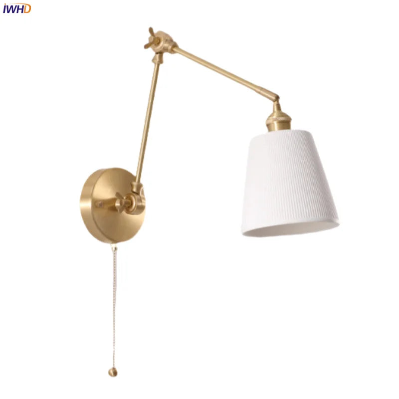 Afralia™ Ceramic LED Wall Lamp with Pull Chain Switch for Stair, Bathroom, Living Room
