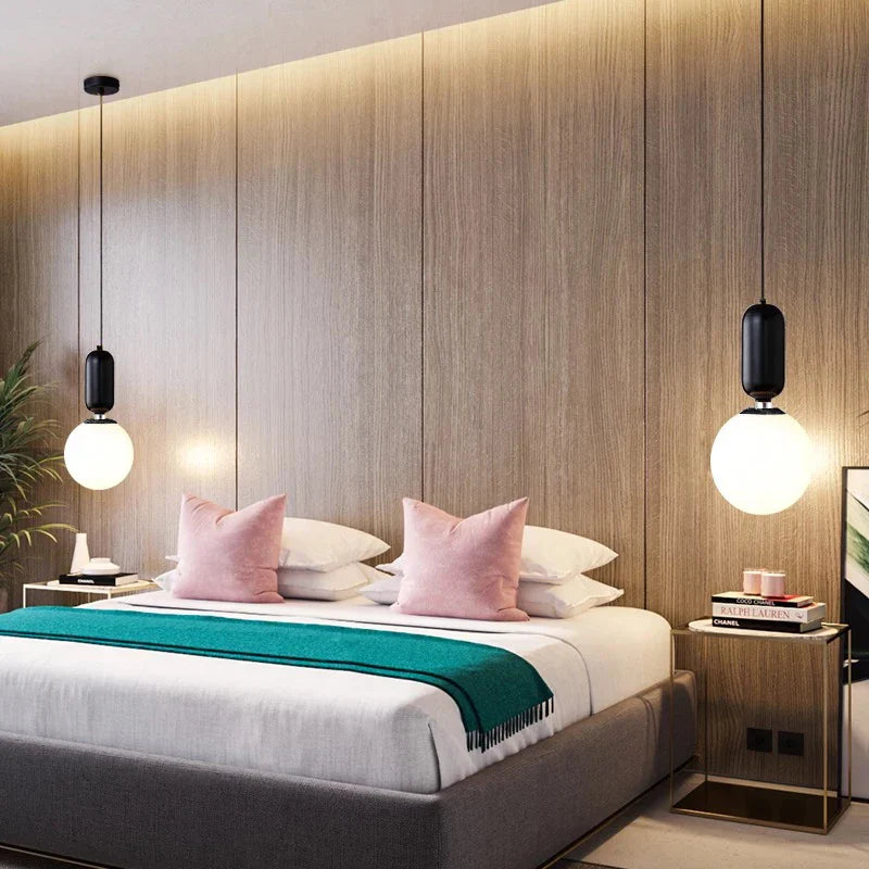 Afralia™ LED Glass Ball Pendant Lights for Home Decor Lighting