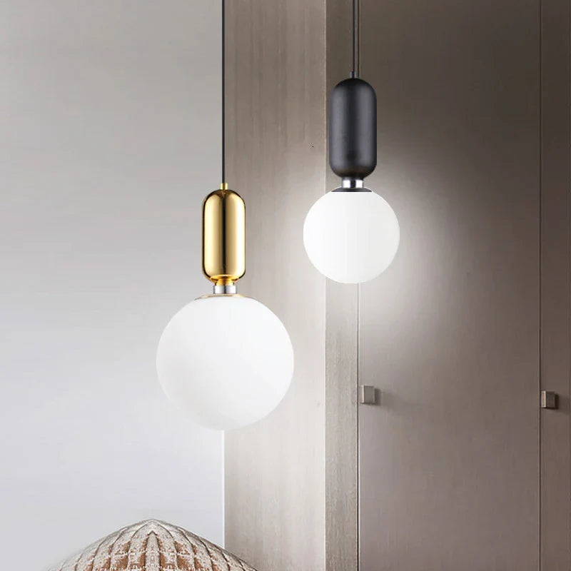 Afralia™ Modern Glass Chandelier Pendant Lights, Black Gold Hanging Lamp for Dining Room and Bedroom