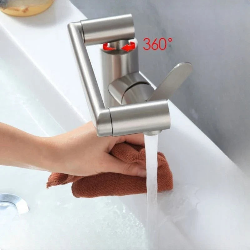 Afralia™ 304 Stainless Steel Bathroom Faucet, Hot & Cold Water, Kitchen Basin, Bathroom Accessories