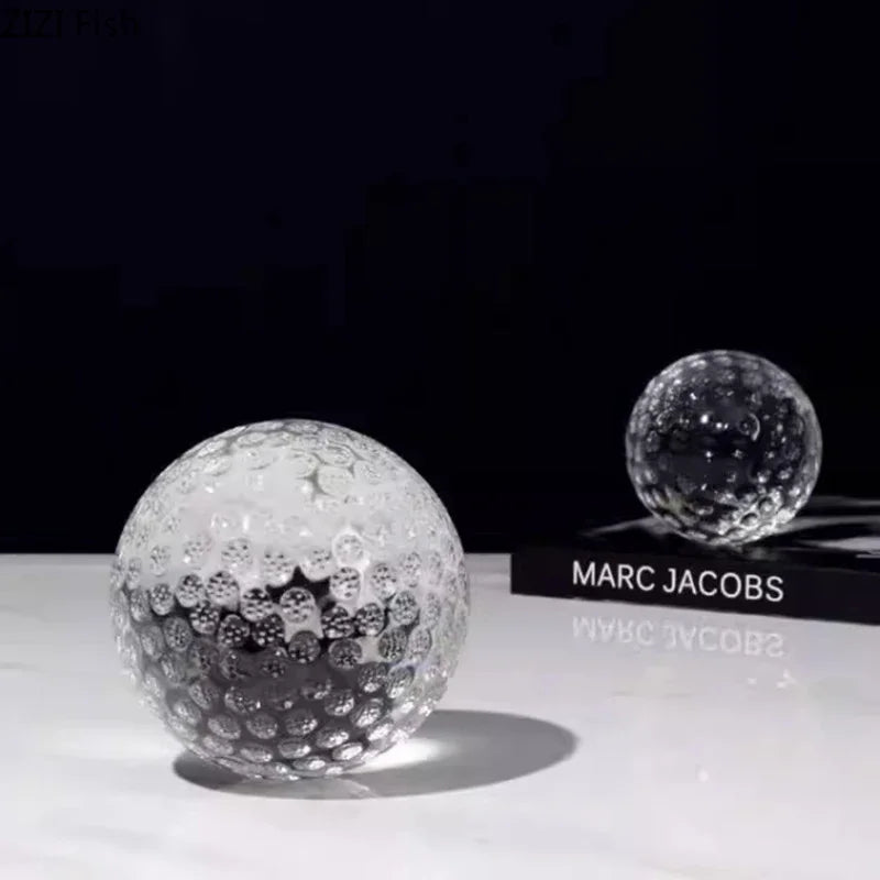 Afralia™ Golf Crystal Ball Desk Decoration - Minimalism Aesthetic Room Decor
