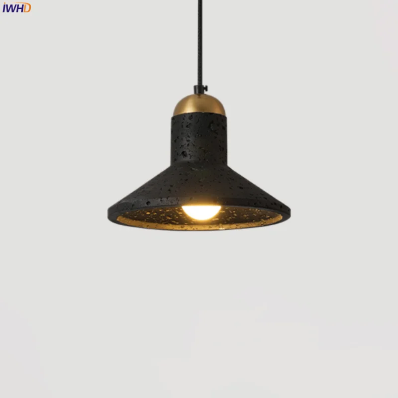 Afralia™ Black Travertine LED Pendant Light for Minimalist Nordic Interior Decor