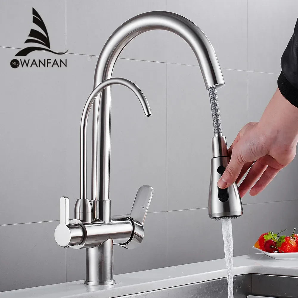 Afralia™ Kitchen Faucet: Three Ways Sink Mixer Crane for Water Filter Tap