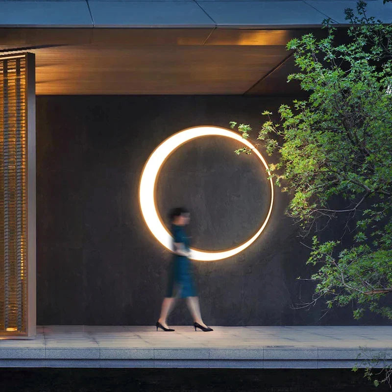 Afralia™ LED Outdoor Moon Wall Lamp Waterproof Modern Minimalist Sconce for Courtyard Balcony