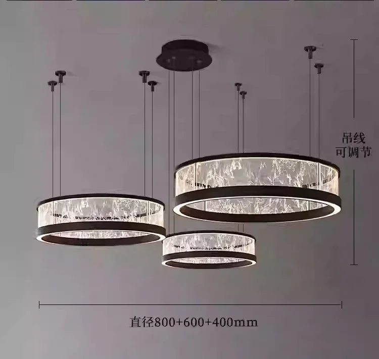 Afralia™ Luxe Ring Chandelier LED Pendant Lights for Modern Minimalist Home Decor