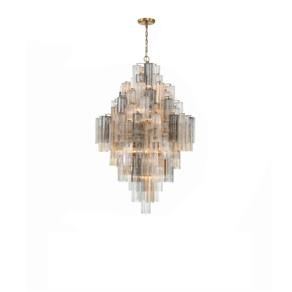 Afralia™ Classic Gray Glass Large Pendant Light - Vintage Lobby Hanglamp Lamparas