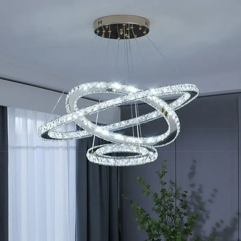 Afralia™ Crystal Ceiling Pendant Light Chandelier Modern Living Room Bedroom Decor