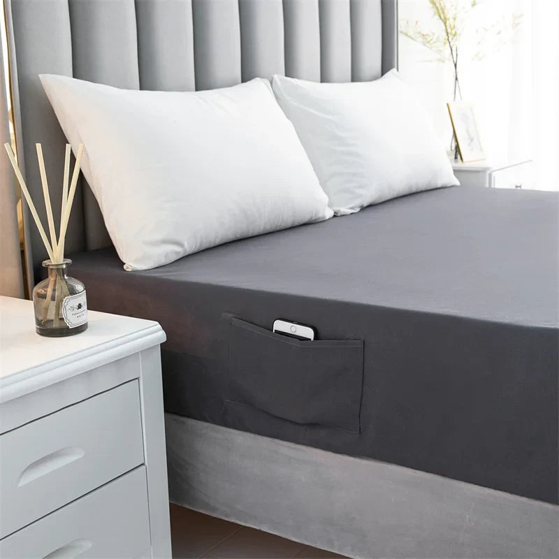 Afralia™ Luxe Sanding Fitted Sheet: High-Quality King Queen Bed Linen
