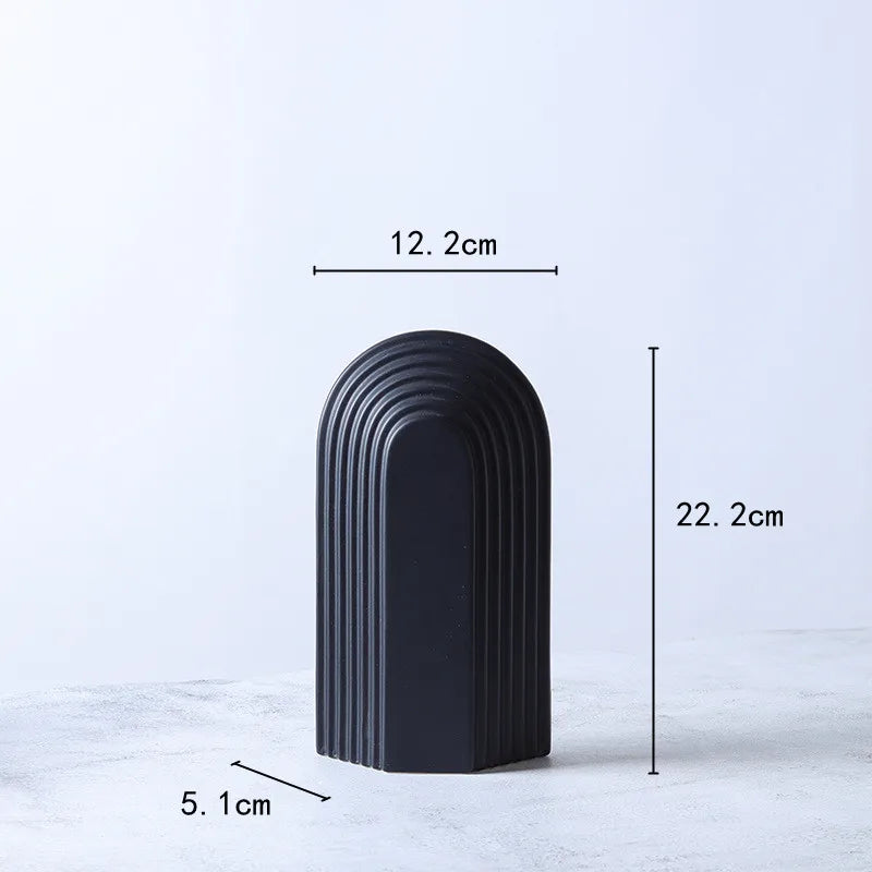 Afralia™ Geometric Ceramic Semicircular Arch Decor Figurines Home Decor Accessories