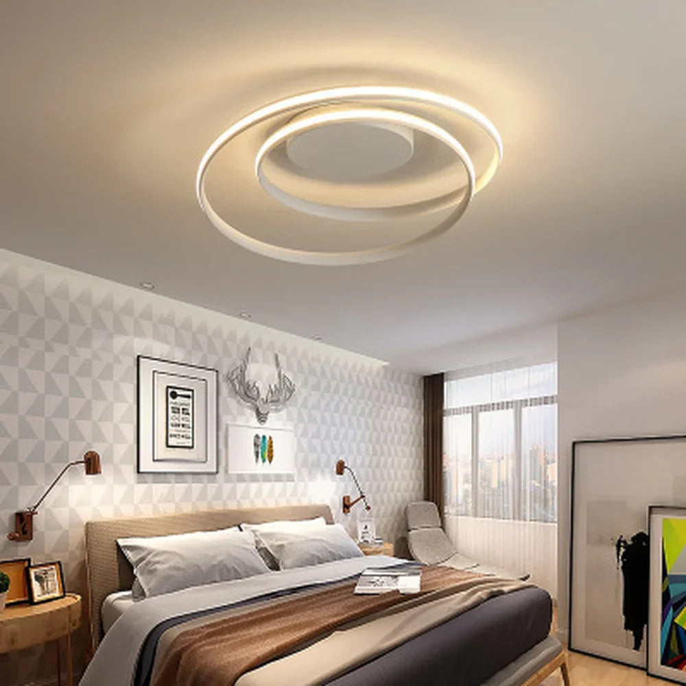Afralia™ Modern LED Chandelier in Black & White for Living, Bedroom, Dining Room Lighting