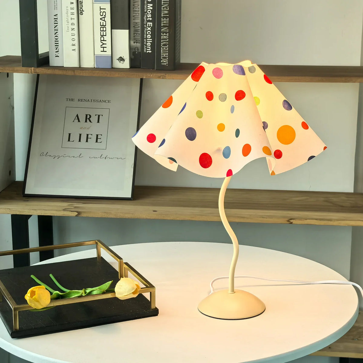 Afralia™ Petal Umbrella Lamp Table Lamp Iron Bedside Light for Bedroom Night Ambiance
