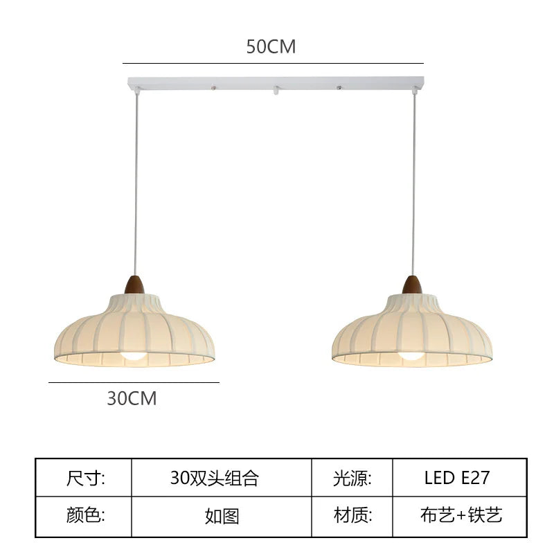 Afralia™ Minimalist Fabric Lustre Chandelier Pendant LED Light