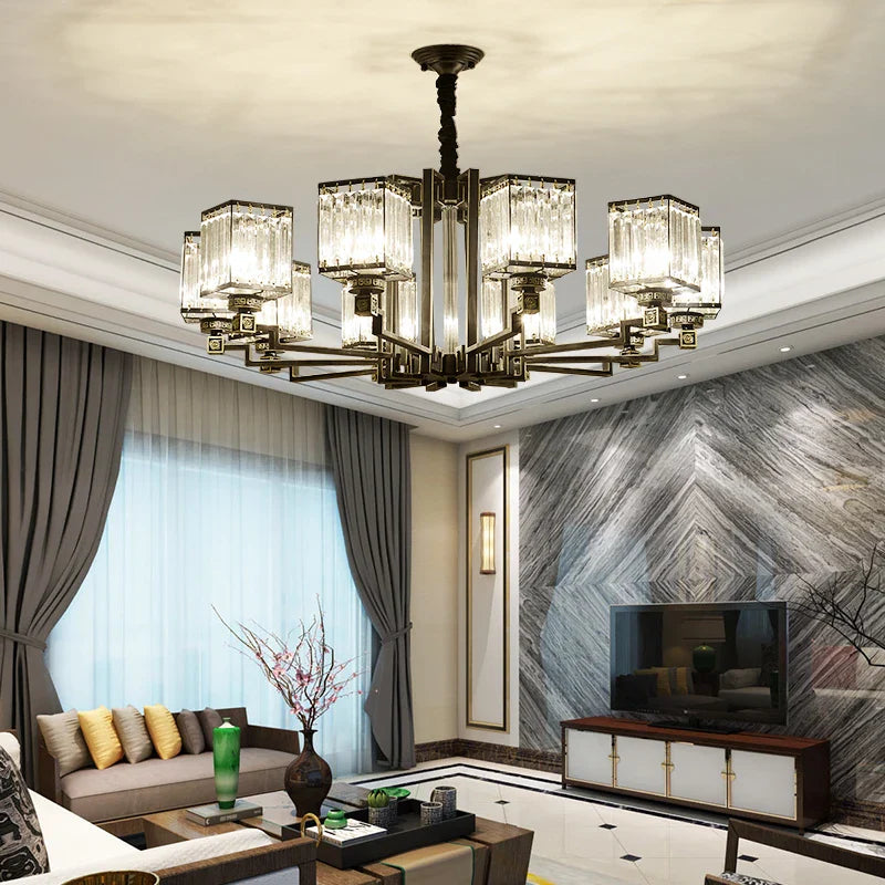 Afralia™ Luxury Crystal Chandelier for Living Room Dining Bedroom Hall Home Lighting
