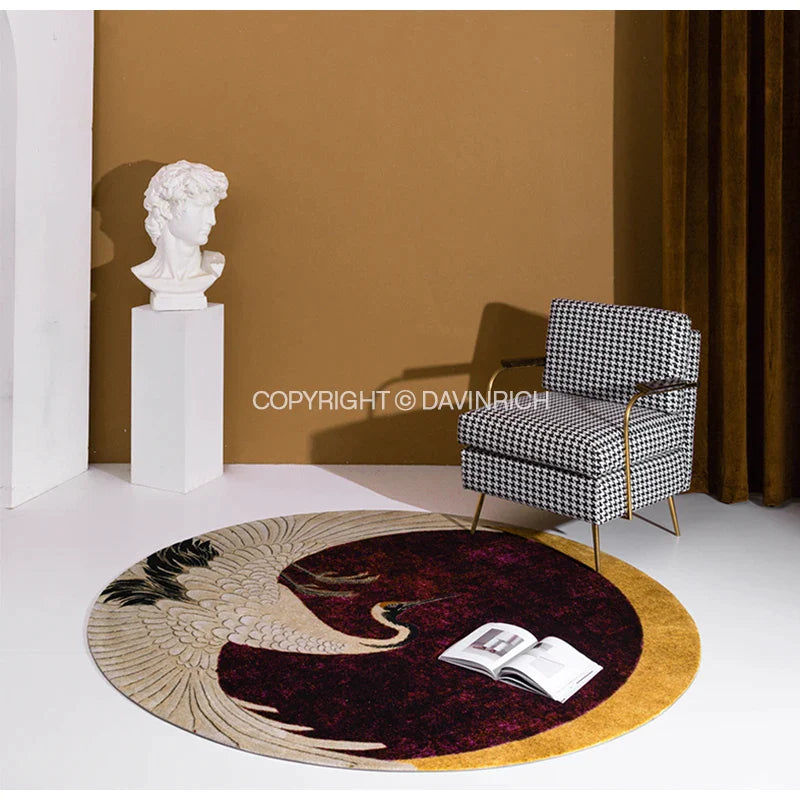 Afralia™ Japanese Cranes Soft Plush Carpet - Luxury Home Decor