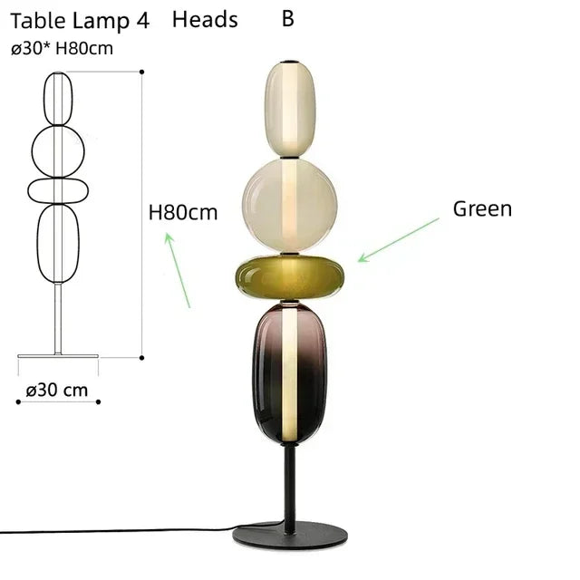 Afralia™ Glass Floor Lamp LED Table Light - Italian Design High Quality