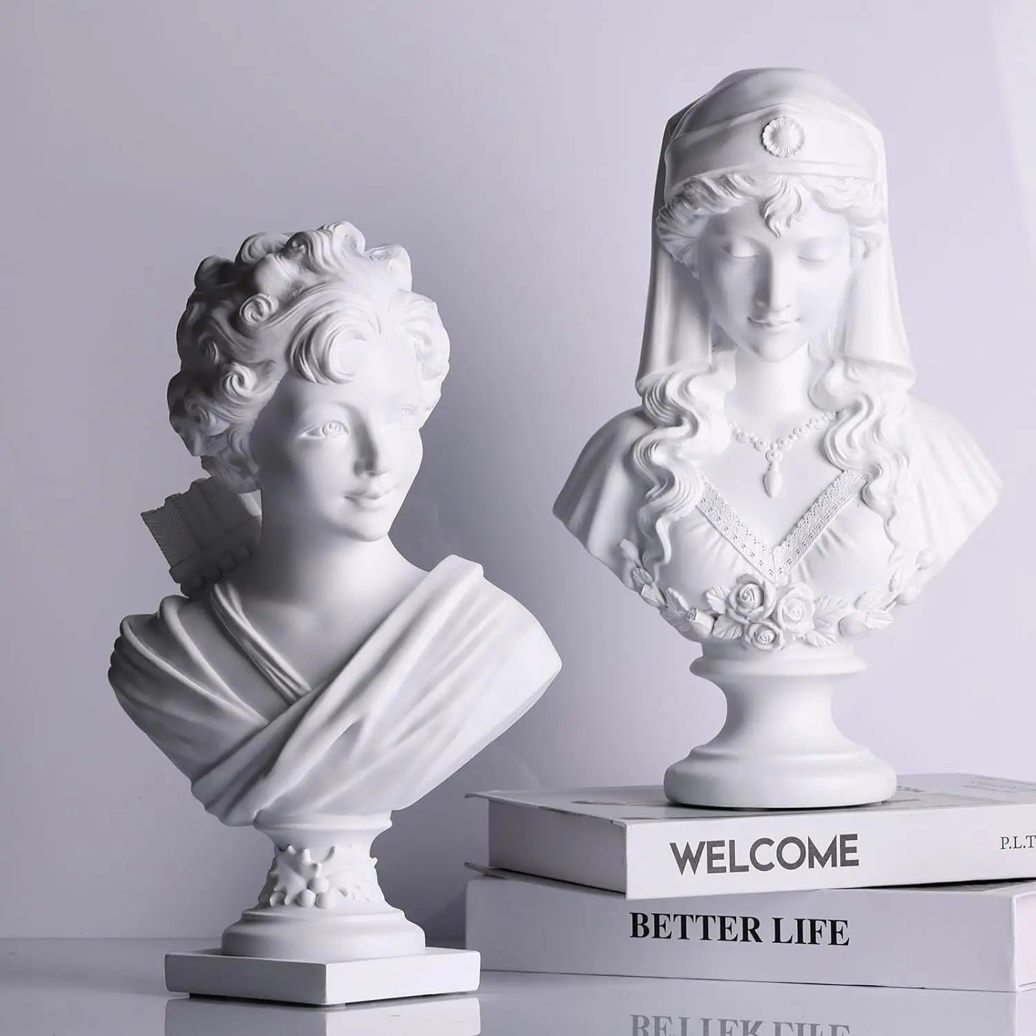 Afralia™ 12.2" Cupid Statue Plaster Sculpture for Painting Practice and Home Decor