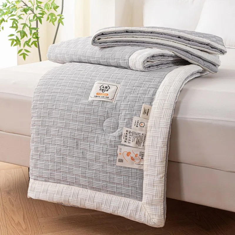 Afralia™ Knitted Waffle Summer Quilt: Soft, Breathable, Cooling, Machine Washable, Thin & Skin-friendly