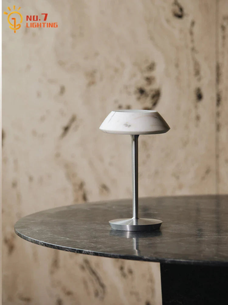 Afralia™ Nordic Marble USB Table Lamp with Touch Switch for Living Room & Bedroom
