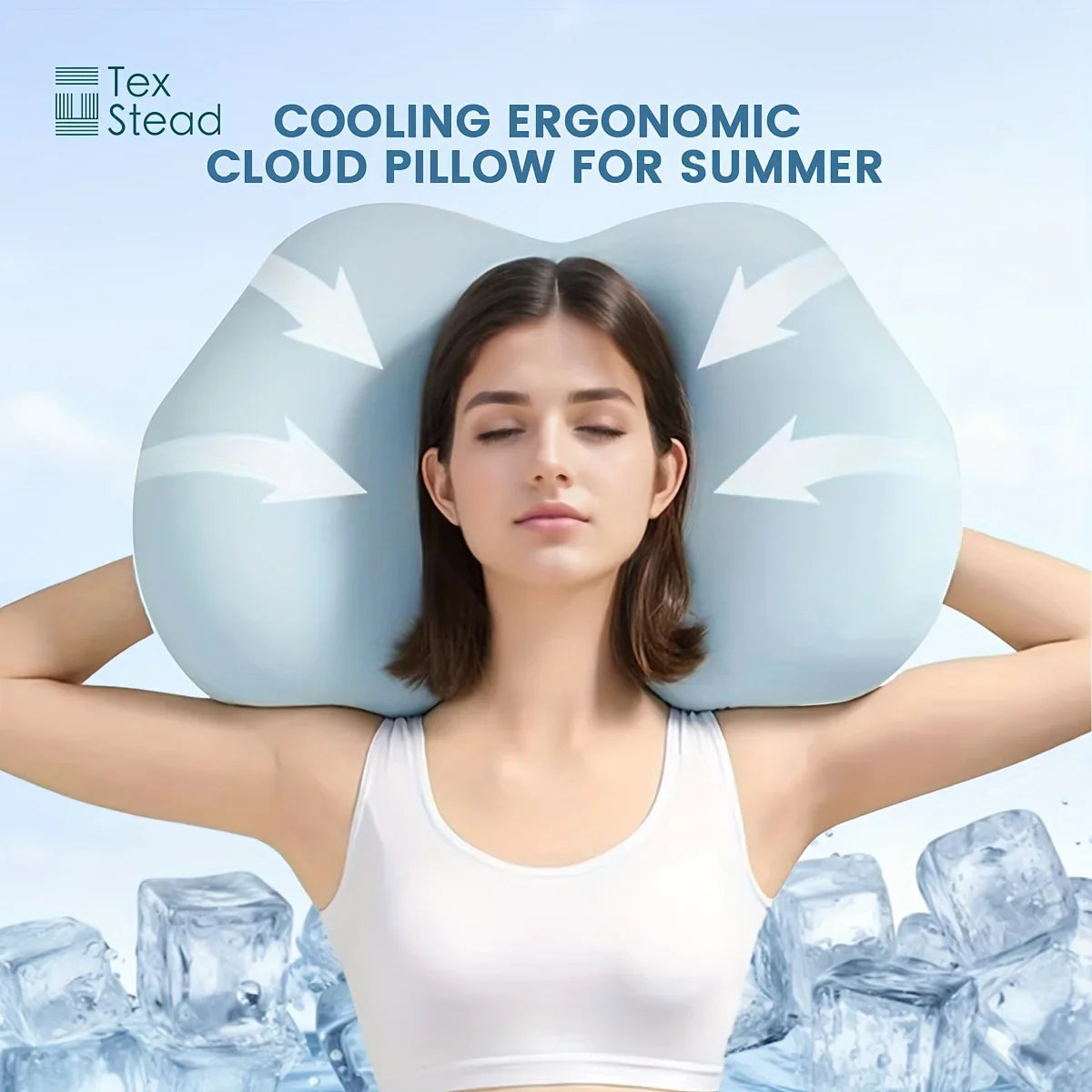 Afralia™ Cloud Orthopedic Memory Foam Pillow with Washable Cover