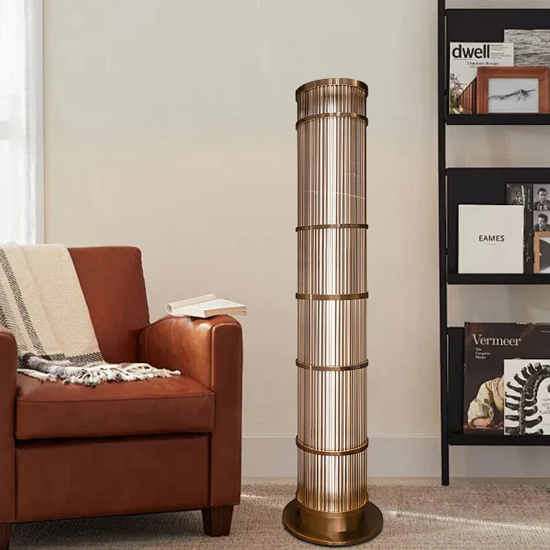 Afralia™ Luxury Glass Floor Lamp for Chic Living Spaces