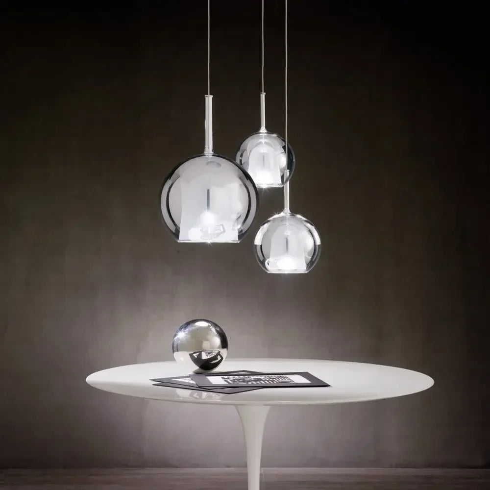 Afralia™ Penta Glo LED Pendant Light | Gray Glass Suspension Fixture