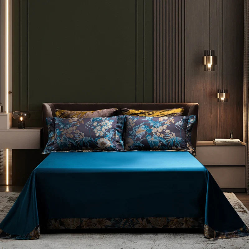 Royal Comfort Jacquard Bedding Set by Afralia™ - Queen/King Size Egyptian Cotton SilkLinens