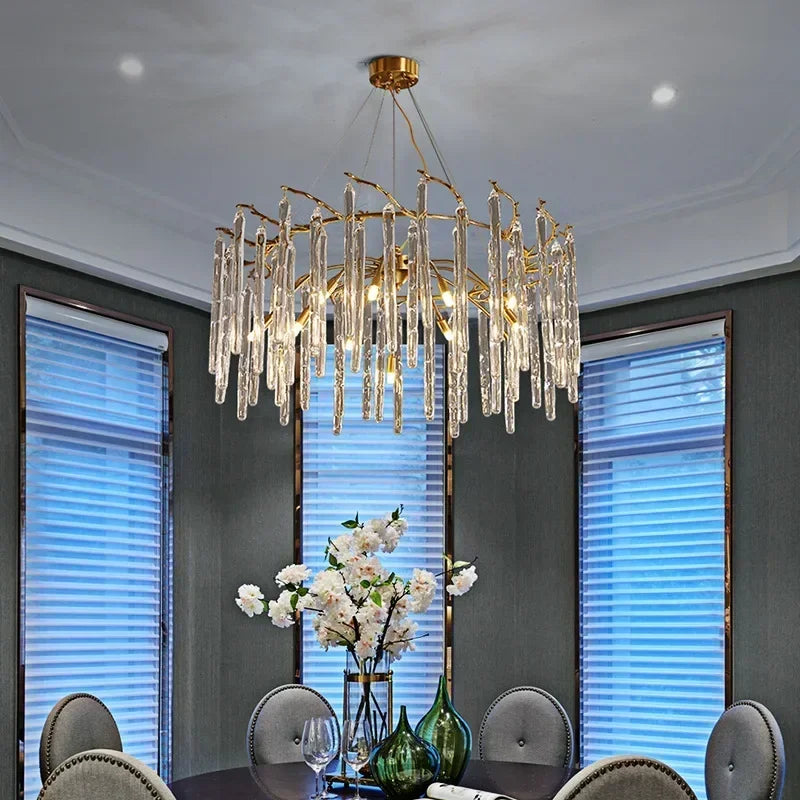 Afralia™ Nordic Luxury Crystal Ceiling Chandelier for Living Room, Bedroom, and Restaurant