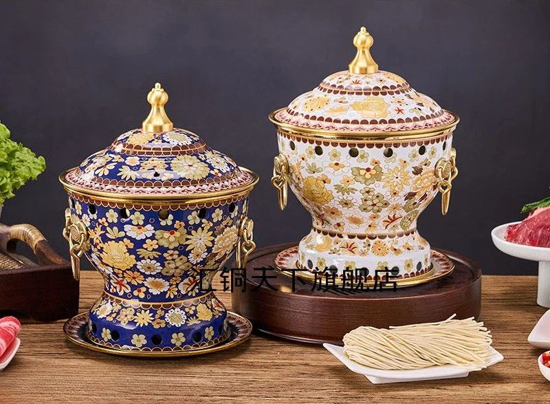 Afralia™ Enamel Copper Hot Pot for Eco-Friendly Cooking