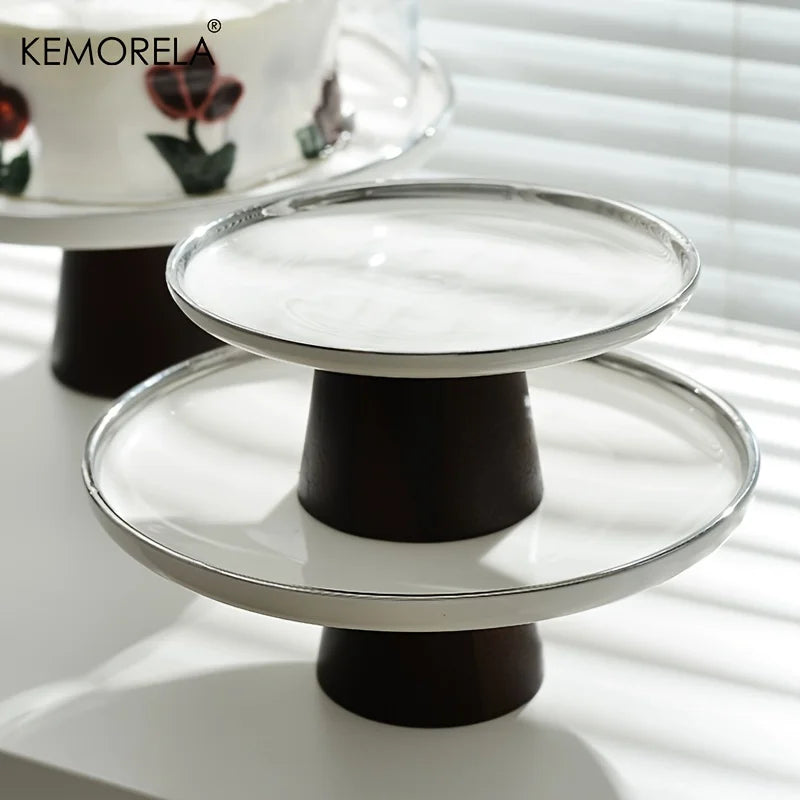 Afralia™ European Tall Cake Tray with Transparent Glass Lid | Elegant Dessert Display for Dining Table