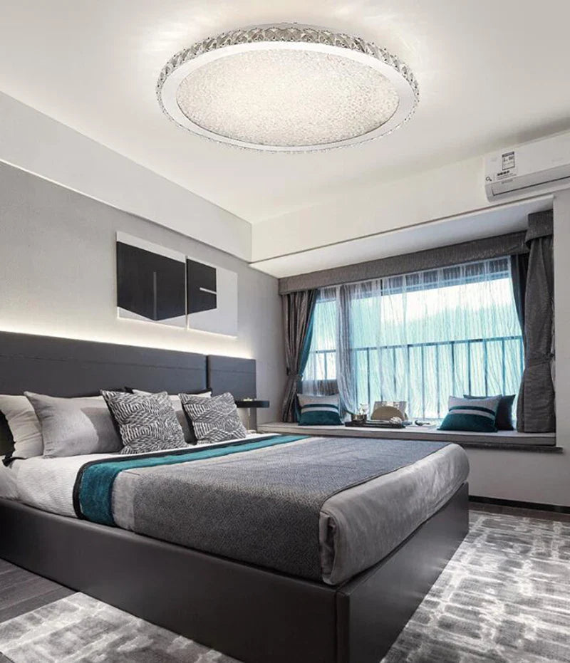 Afralia™ Crystal Ceiling Light for Home Living Room Bedroom, LED Bulbs Included