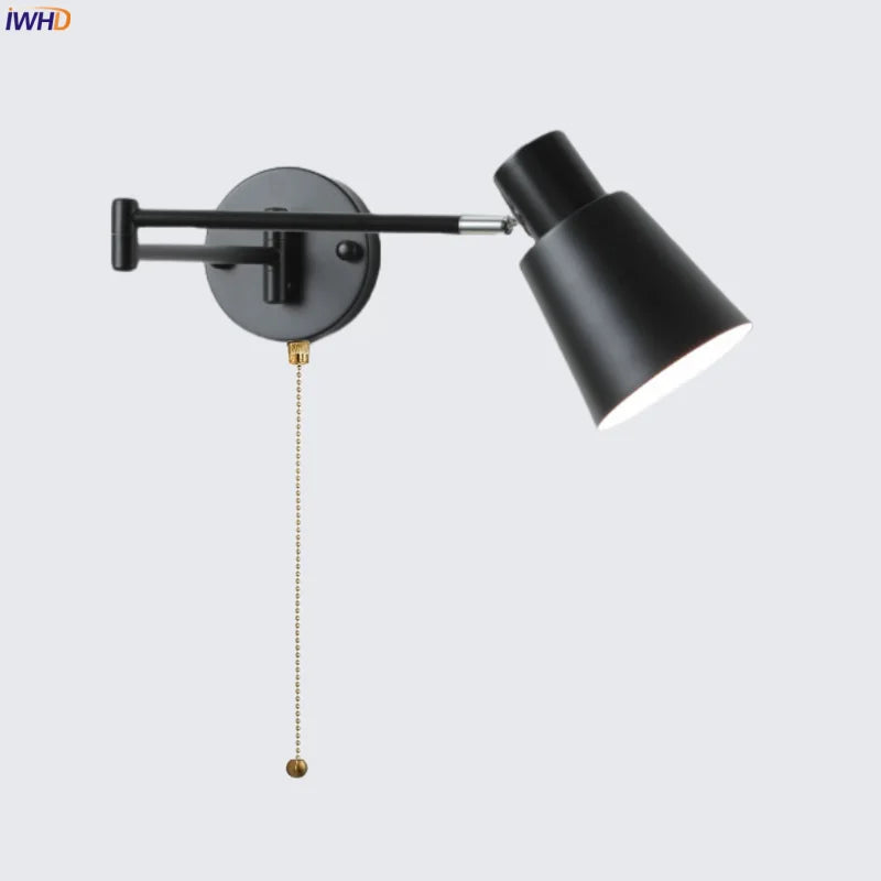 Afralia™ Black Iron LED Wall Sconce for Home Decor - Modern Nordic Style