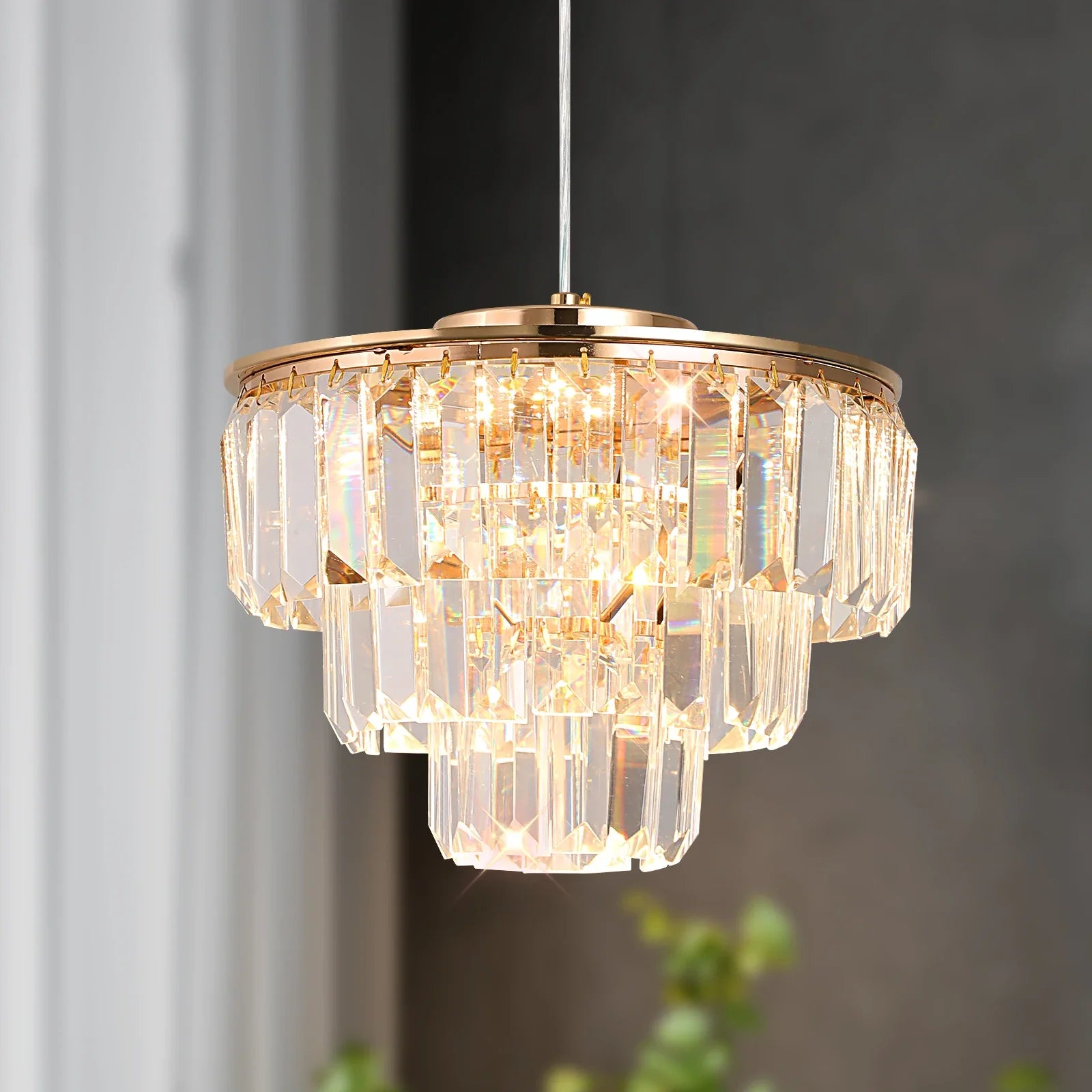 Afralia™ Crystal LED Pendant Light for Kitchen Island Living Dining Room Chandelier