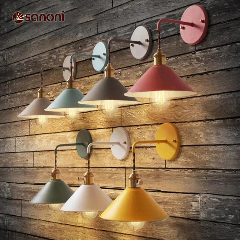 Afralia™ Retro Wall Light - Nordic Macaron Colorful Bedside Wall Lamp