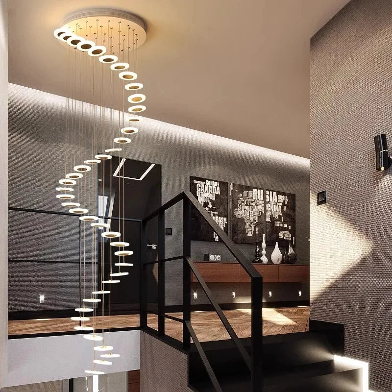 Afralia™ Crystal LED Chandelier: Modern Ring Hanging Light for Living Room, Lobby - Chrome Glow