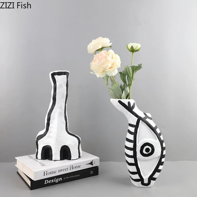 Afralia™ Abstract Vase: Modern Design, Desk Decoration, Room Aesthetic Decor