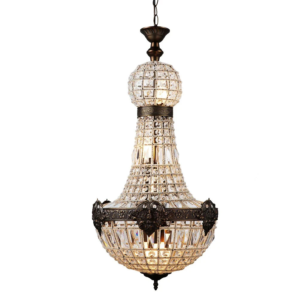 Afralia™ Vintage Crystal Chandelier: Elegant Empire Design for Luxe Living Spaces