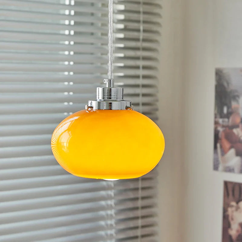 Afralia™ Modern Bauhaus Glass Pendant Chandelier Light for Home Decor in Orange