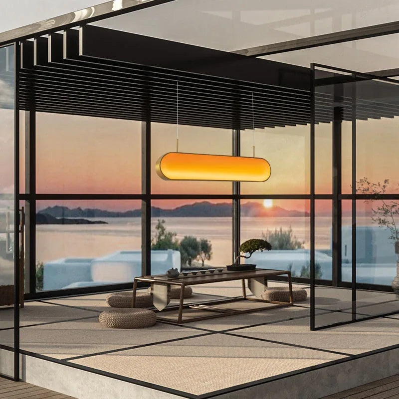 Afralia™ LED Sunset Chandelier: Remote Control Color Atmosphere Lighting Fixtures