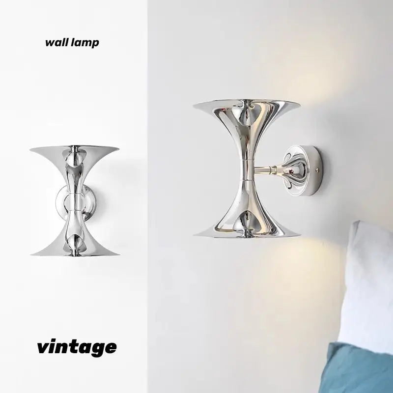 Afralia™ Art Deco Chrome Horn Wall Lights for Bedroom Living Room Indoor Lighting