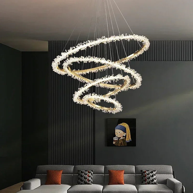 Afralia™ Crystal Pendant Chandelier Modern Luxury Interior Decoration Lighting