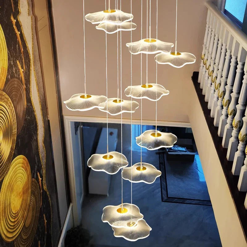 Afralia™ Crystal Chandelier Stair Pendant Lamp Living Room Pendant Lights Interior Lighting