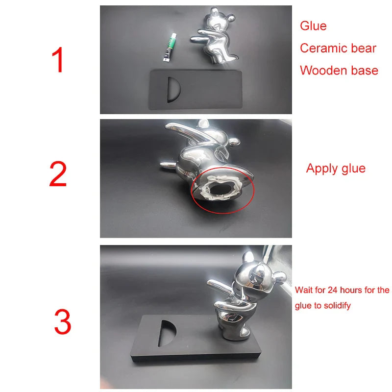 Afralia™ Ceramic Teddy Bear Wine Rack: Luxurious Home Decor for Living Room, Dining Area, or Wine Cabinet