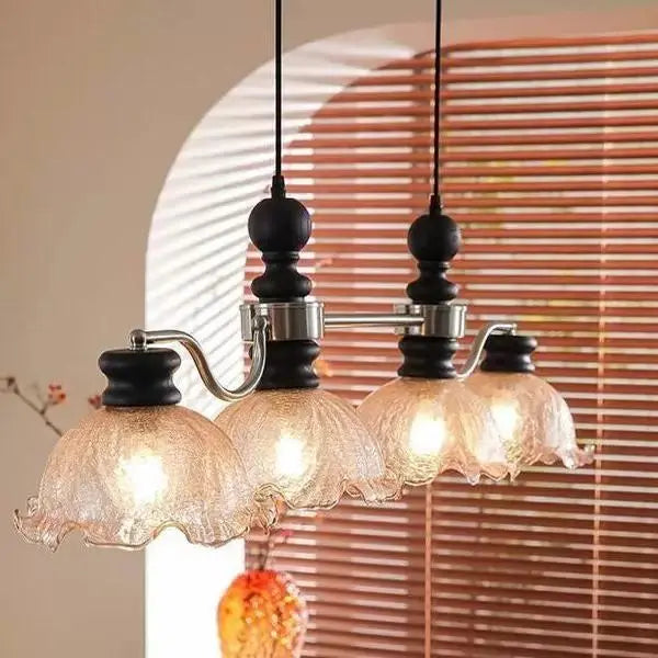 Afralia™ Lily Glass Pendant Light Chandelier - Vintage French Nordic Style, LED, Living Room.