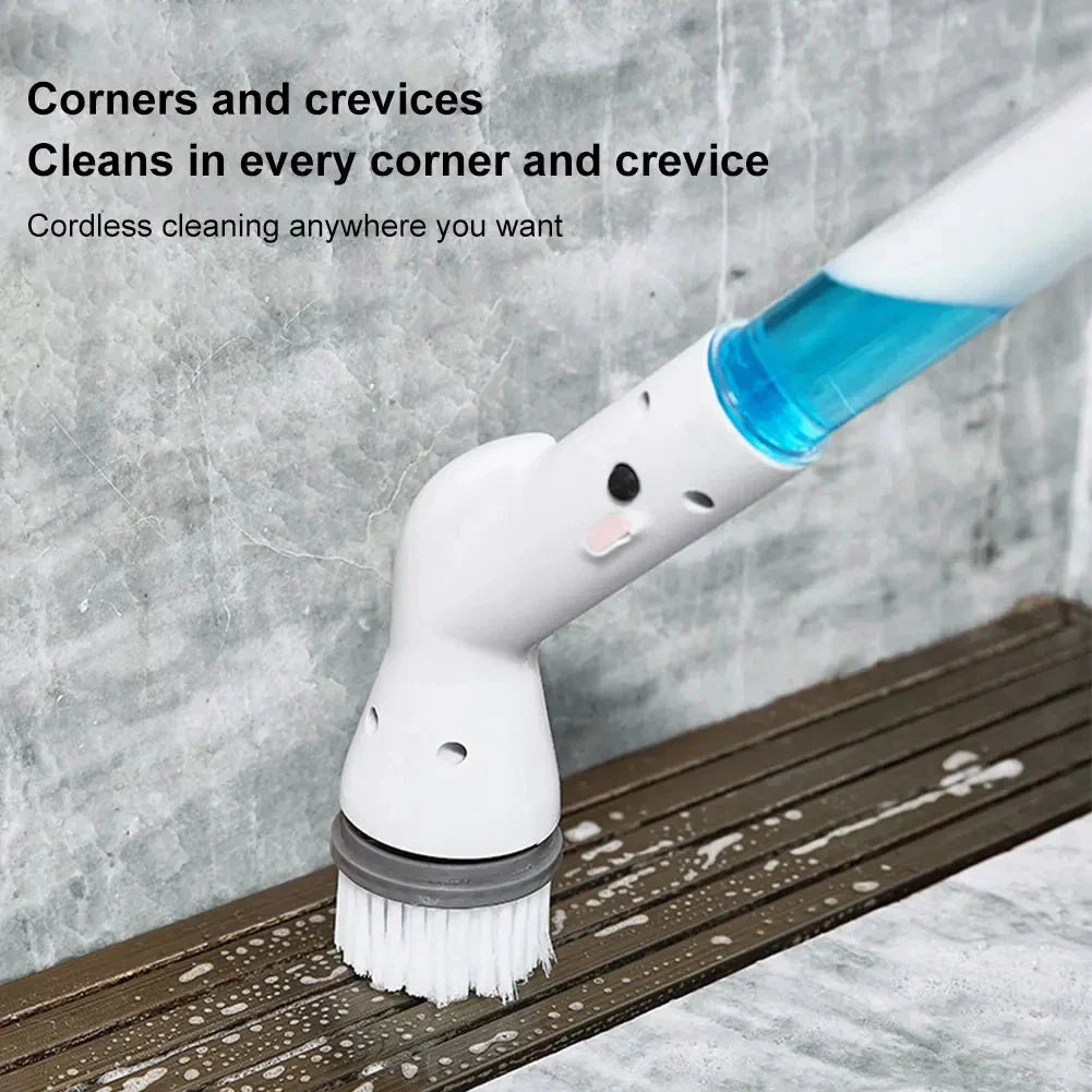 Afralia™ Electric Spin Cleaner + 6 Brush Heads - Turbo Scrub for Kitchen, Bathroom & Floors