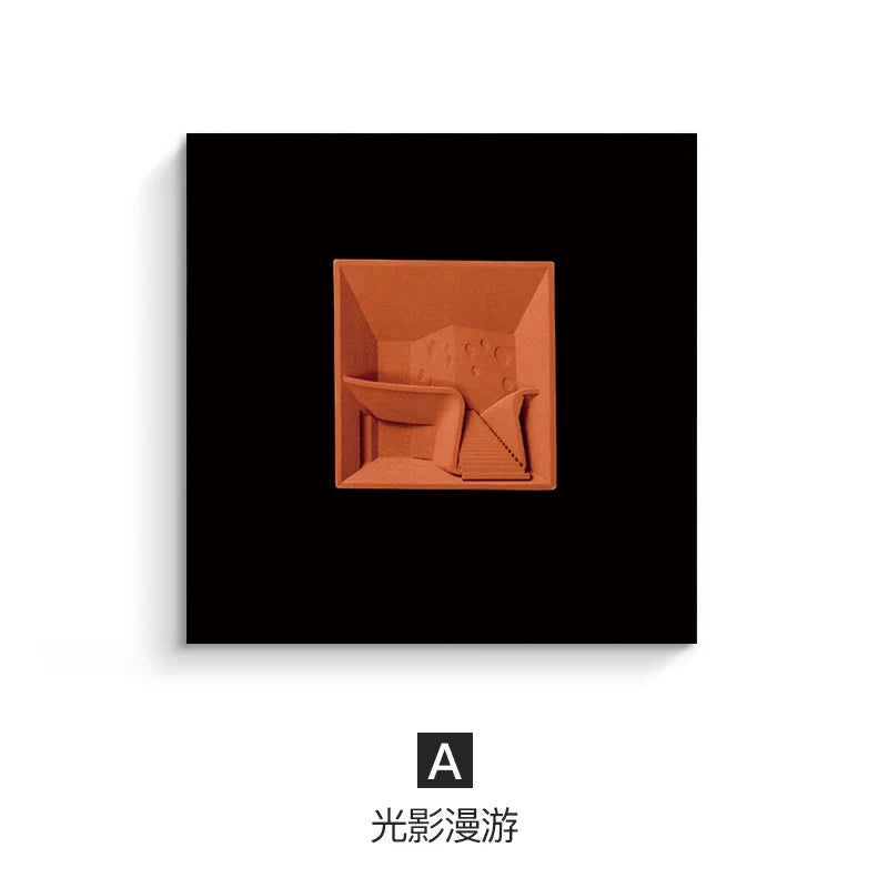 Afralia™ Abstract Geometric Wall Decoration Square Mural Room Accessories